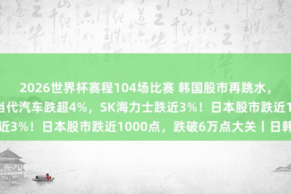 2026世界杯赛程104场比赛 韩国股市再跳水，4天内跌近1000点，当代汽车跌超4%，SK海力士跌近3%！日本股市跌近1000点，跌破6万点大关丨日韩股市