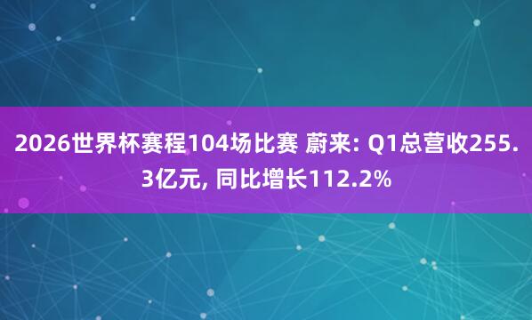 2026世界杯赛程104场比赛 蔚来: Q1总营收255.3亿元, 同比增长112.2%