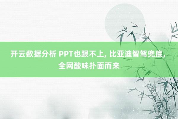 开云数据分析 PPT也跟不上, 比亚迪智驾兜底, 全网酸味扑面而来