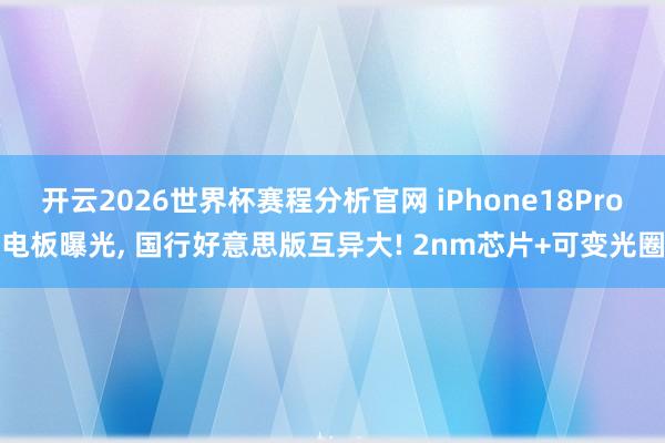 开云2026世界杯赛程分析官网 iPhone18Pro电板曝光, 国行好意思版互异大! 2nm芯片+可变光圈